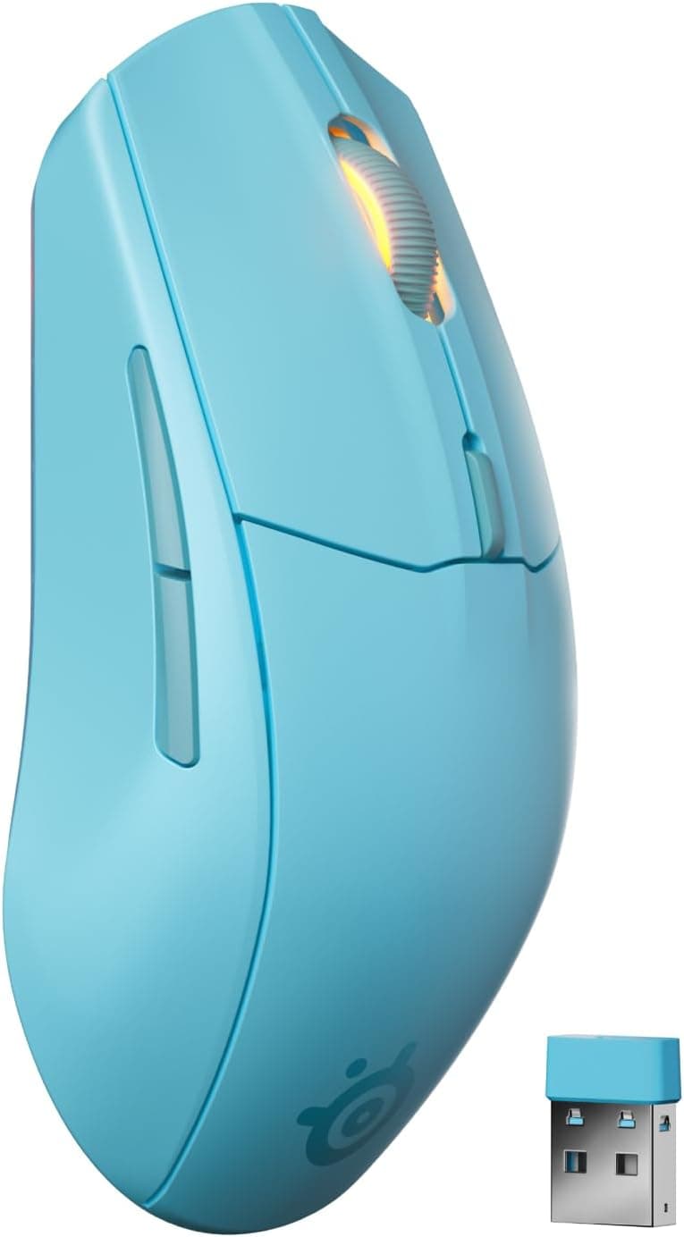 SteelSeries Rival 3 Wireless Gen 2 - Mouse Gaming - 2,4 GHz e Bluetooth - Sensore ottico TrueMove Air da 18000 DPI - Durata 60 milioni di clic - Leggero - Piedini 100% PTFE - Acqua