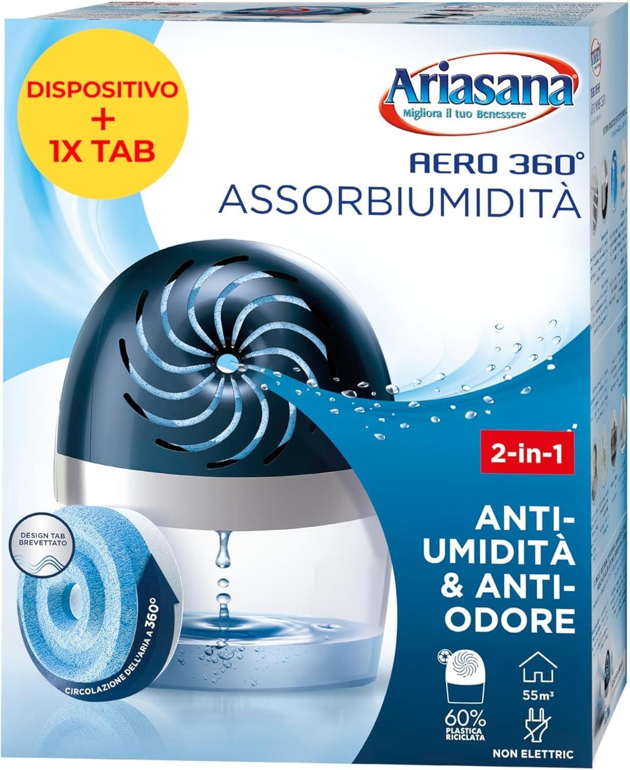 Ariasana Aero 360° a 9,64 €: assorbiumidità non elettrico in offerta