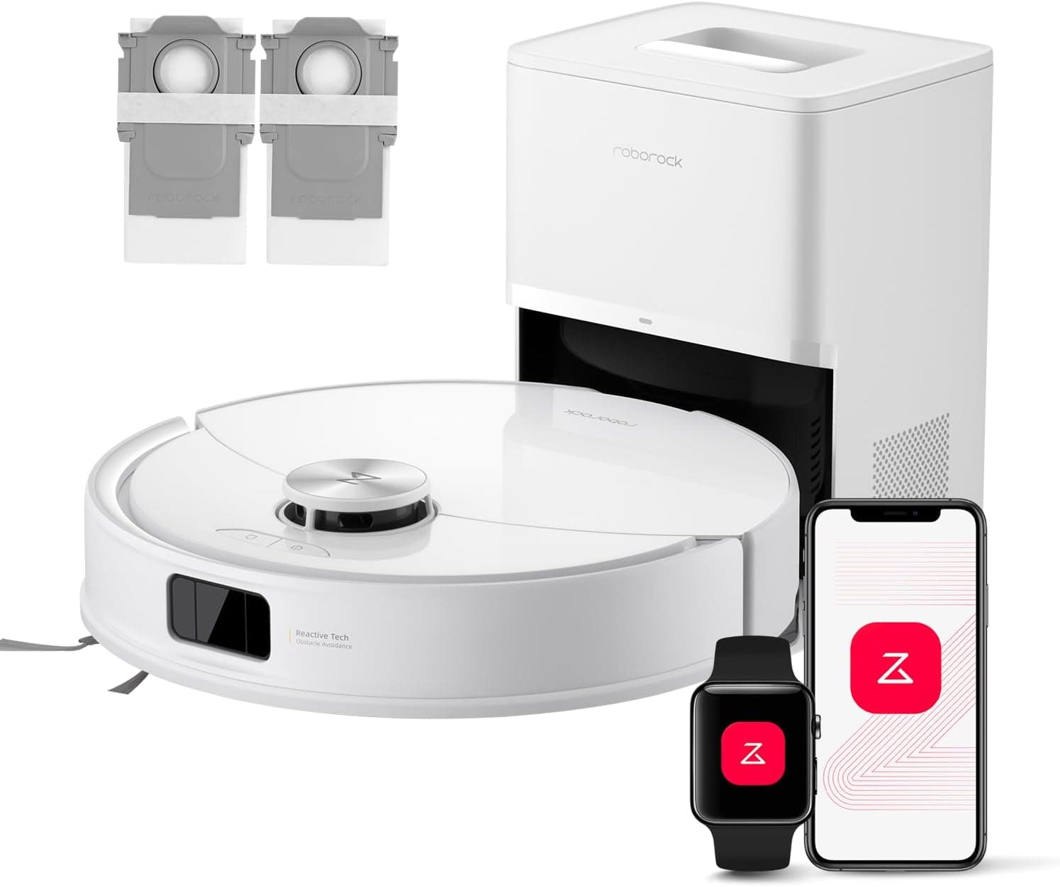 roborock Q10 S5+ Set Robot Aspirapolvere 10.000Pa, Panno Sollevabile,Bianco