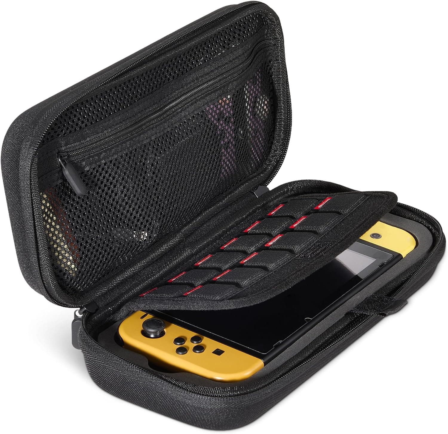 Amazon Basics Custodia Universale per Nintendo Switch con 12 Slot per Schede di Gioco, Compatibile con Switch 2 e Switch OLED, Nero, Confezione da 1